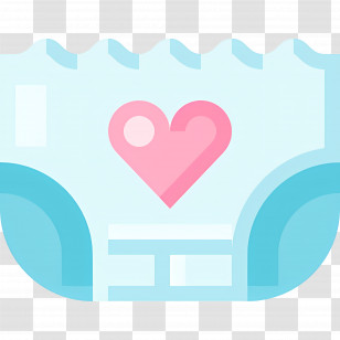 Diaper - Heart Baby Diaper Transparent PNG