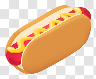 Apple Image - Classic Hot Dog With Mustard Topping Transparent PNG
