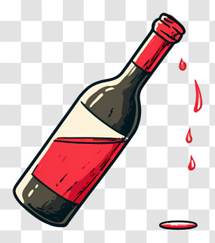 Wine Bottle Pouring - Wine Bottle Pouring Illustration Transparent PNG