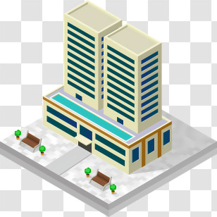 Icon - Isometric Illustration Of Modern Building Transparent PNG