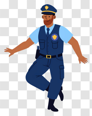 Policeman In Uniform - Cartoon Police Officer In Uniform Transparent PNG