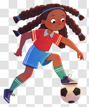 Girl Kicking Soccer Ball - Girl Playing Soccer Transparent PNG