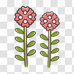 Wildflower - Cute Flower Stems With Blossoms Transparent PNG