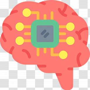 Artificial Intelligence - Brain With Microchip Illustration Transparent PNG