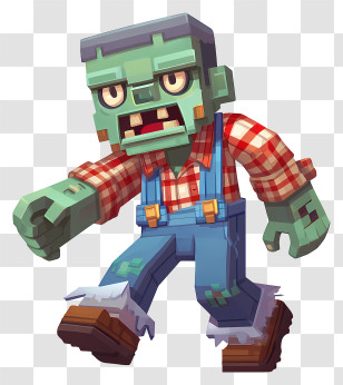 Minecraft Zombie - Green Zombie Cartoon Character Transparent PNG