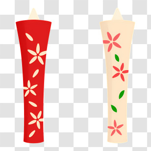 Icon - Decorative Candles With Floral Patterns Transparent PNG