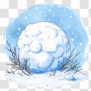 Snowball - Large Snowball In Winter Transparent PNG