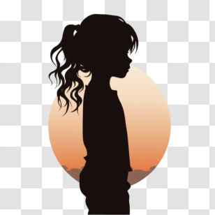 Little Girl
 - Silhouette Of A Girl At Sunset Transparent PNG