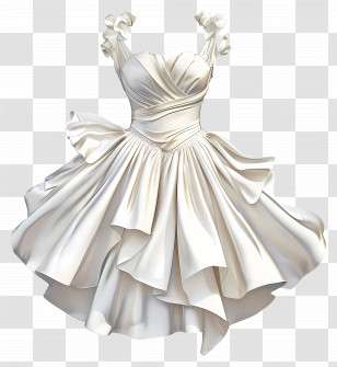 Short Wedding Dress - Elegant White Dress With Ruffles Transparent PNG