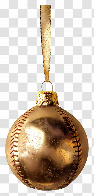 Christmas Golden Ball - Golden Baseball Ornament Holiday Decoration Transparent PNG
