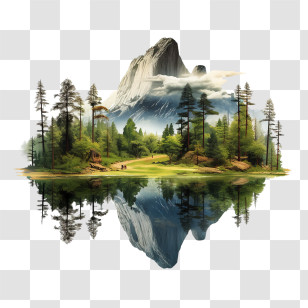 National Park Service Founders Day - Mountain Landscape Reflection On A Calm Lake Transparent PNG