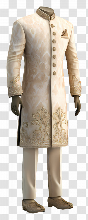 Indian Formal Wear - Traditional Sherwani Outfit Transparent PNG