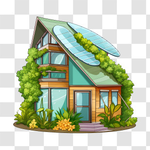 Eco House - Eco-Friendly Modern House With Green Architecture Transparent PNG