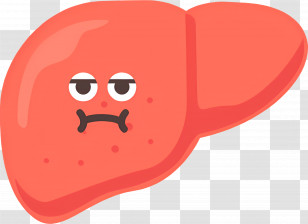 Liver - Sad Cartoon Liver With Unhappy Expression Transparent PNG