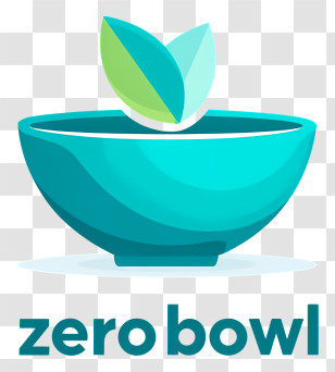 Zero Bowl Logo - Turquoise Leaf Bowl Logo Transparent PNG