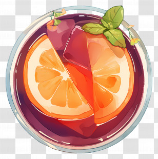 National Sangria Day - Orange Drink With Citrus And Mint Transparent PNG