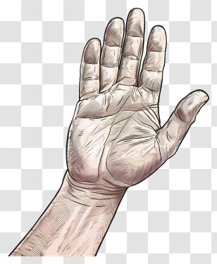 High Five - Realistic Sketch Of A Human Hand Transparent PNG