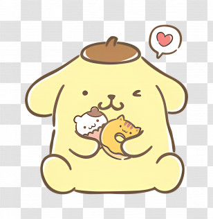 Pompompurin - Cute Yellow Dog With Friends Transparent PNG