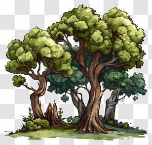 Forest Trees - Forest Landscape With Lush Trees Transparent PNG