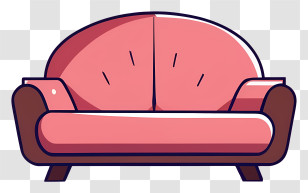 Pink Armchair - Pink Cartoon Couch Illustration Transparent PNG