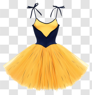Tutu Ballet Dress - Yellow And Black Tutu Dress With Ribbons Transparent PNG