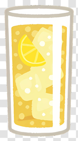 Wine - Illustrated Lemonade Glass With Ice Cubes Transparent PNG