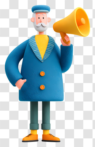 Man With Loudspeaker - Man Announcing With Megaphone Transparent PNG