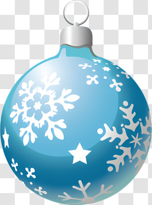 Blue Ornament - Blue Christmas Ornament With Snowflakes Transparent PNG