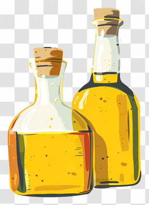 Oil Bottles - Glass Oil Bottles With Cork Lids Transparent PNG