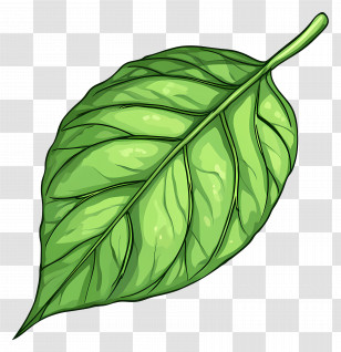 Leaf Drawing - Green Leaf Illustration For Nature Concept Transparent PNG