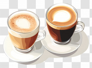 Cappuccino Coffee - Cappuccino And Espresso Cups For Coffee Lovers Transparent PNG