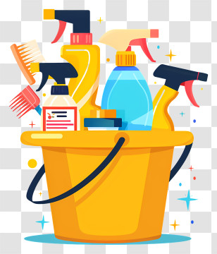Cleaning Kit - Bucket Of Cleaning Supplies Transparent PNG