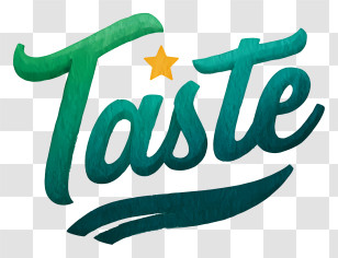 Taste Logo - Green 'Taste' Brush Lettering Logo Transparent PNG