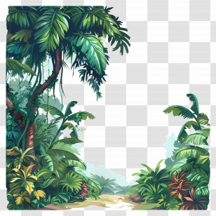 Tropical Forest - Tropical Rainforest Scenery With Jungle Path Transparent PNG