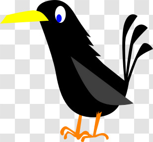 Ravens Logo - Cartoonish Black Bird Illustration Transparent PNG