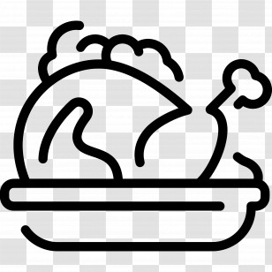 Turkey Food - Roast Chicken On A Plate Transparent PNG