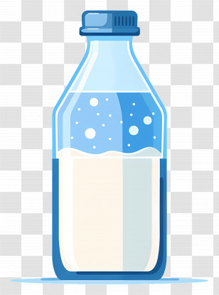 Milk Bottle - Blue Glass Milk Bottle Illustration Transparent PNG