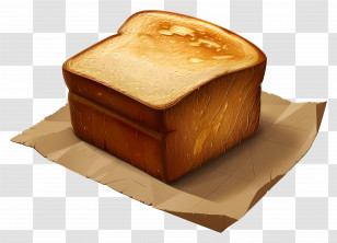 Homemade Bread - Golden Toasted Bread Slice Transparent PNG