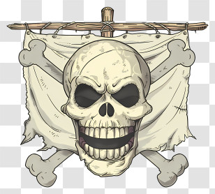 One Piece Jolly Roger - Pirate Skull And Crossbones Transparent PNG