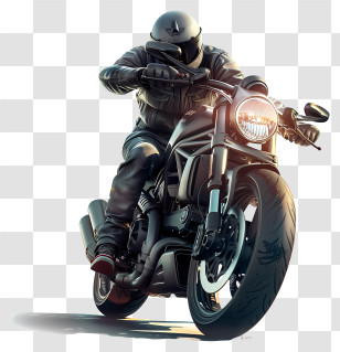 Motorcycle Rider - Motorcyclist Riding A Modern Bike Transparent PNG