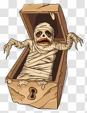 Scary Mummy - Scary Mummy Emerging From Coffin Transparent PNG