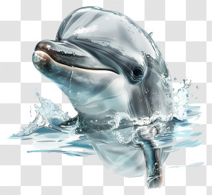Dolphin Day - Dolphin In Water Illustration Transparent PNG
