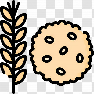 Oats - Oat Cookie With Wheat Illustration Transparent PNG