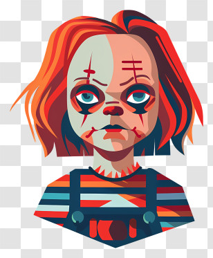 Chucky - Creepy Doll With Red Hair Transparent PNG