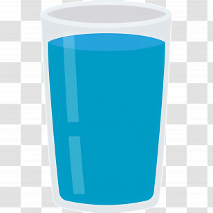 Water Glass - Blue Liquid In Clear Glass Transparent PNG