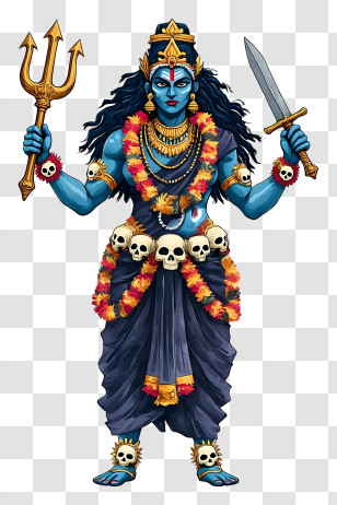 Goddess Kali - Detailed Kali Goddess Illustration Transparent PNG