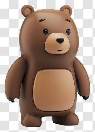 Brown Bear - Cute Brown Cartoon Bear Illustration Transparent PNG