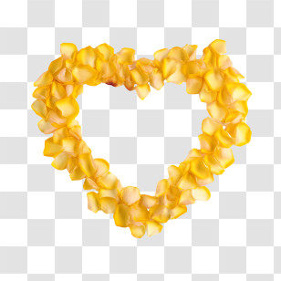 Yellow Rose Petals - Yellow Flower Petal Heart Shape Illustration Transparent PNG
