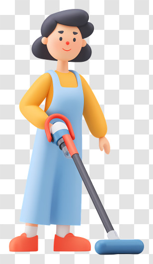 Woman With Vacuum Cleaner - Person Doing House Cleaning Transparent PNG
