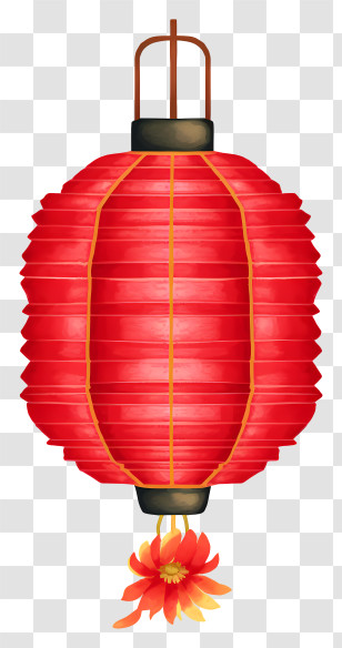 Red Lantern - Red Paper Lantern For Festive Decorations Transparent PNG